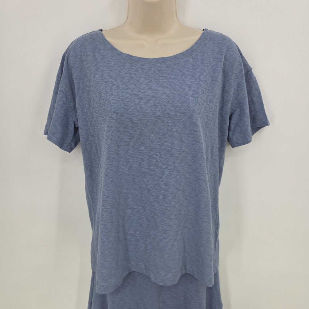 New Free People FP Beach 2 pc Set Women XS Blue Tee Skirt Lounge Poolside Boho - Picture 2 of 15